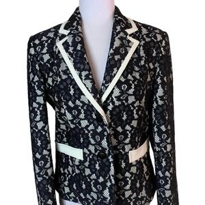 Vintage Black and Cream Lace Blazer
